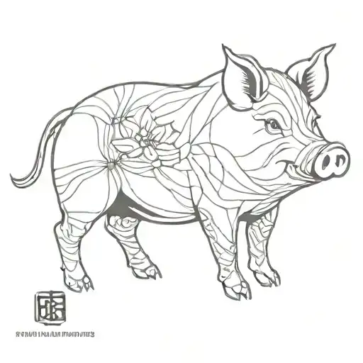 japanese pig tattoo design idea
