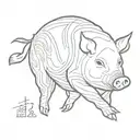 japanese pig tattoo design idea