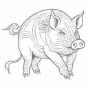 japanese pig tattoo design idea