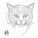 japanese cat tattoo design idea