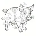 japanese pig tattoo design idea
