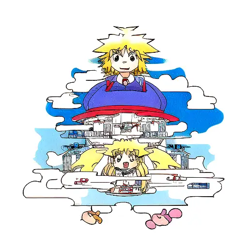 Anime clouds tattoo design idea