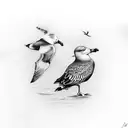 two seagulls and a buoy tattoo design idea