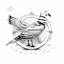 two seagulls and a buoy tattoo design idea