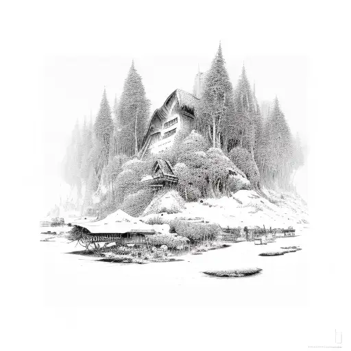 the view between villages tattoo design idea