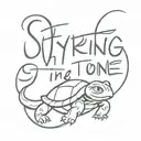 "Stay Strong" in cursive writing with Ninja Turtle band tattoo design tattoo design idea
