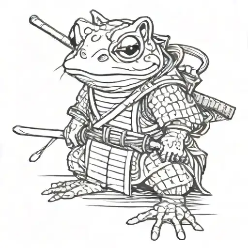 samurai frog tattoo design idea