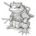 samurai frog tattoo design idea