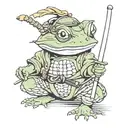 samurai frog tattoo design idea