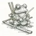 samurai frog tattoo design idea