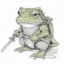 samurai frog tattoo design idea