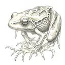 bone frog tattoo design idea