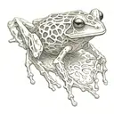 bone frog tattoo design idea