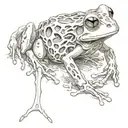bone frog tattoo design idea