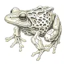 bone frog tattoo design idea