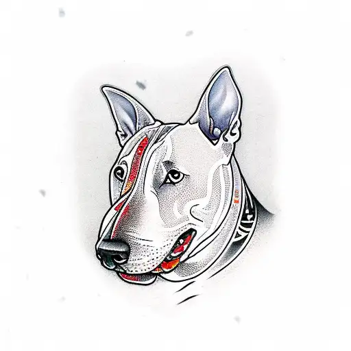 bull terrier tattoo design idea