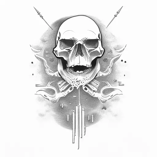 Skull tattoo design idea