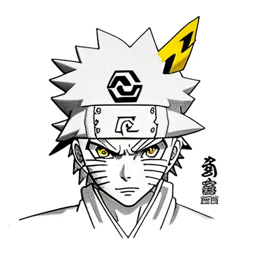 naruto disguised like pikachu tattoo design idea