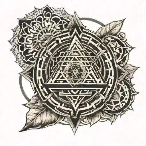 sacred geometry sri yantra tattoo design idea