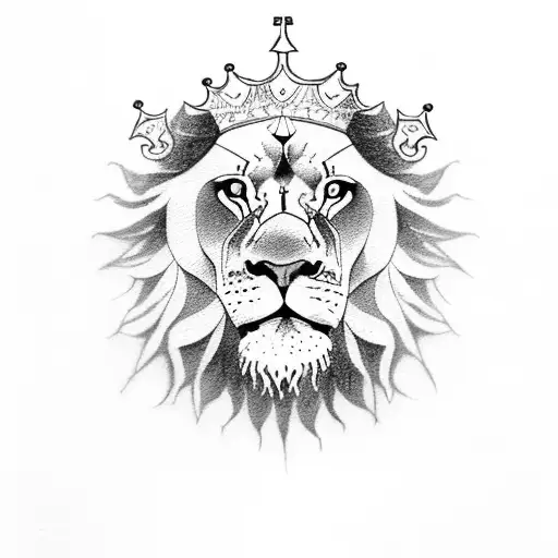 A lion wearing a crown, inspired by 'The Chronicles of Narnia' tattoo design idea
