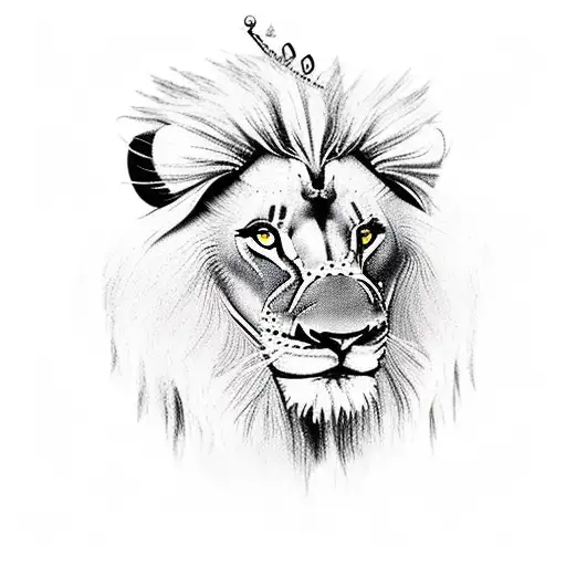 A lion wearing a crown, inspired by 'The Chronicles of Narnia' tattoo design idea