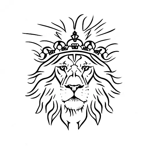 A lion wearing a crown, inspired by 'The Chronicles of Narnia' tattoo design idea
