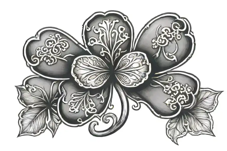 Shamrock within korean tattoo design idea