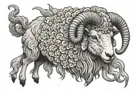 Scary sheep wearing wolf skin tattoo design idea