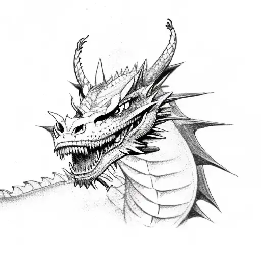 Dragon wolf tattoo design idea
