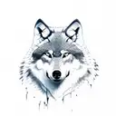 wolf forest tattoo design idea