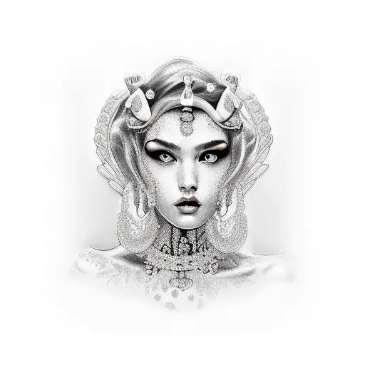 lady shower tattoo design idea