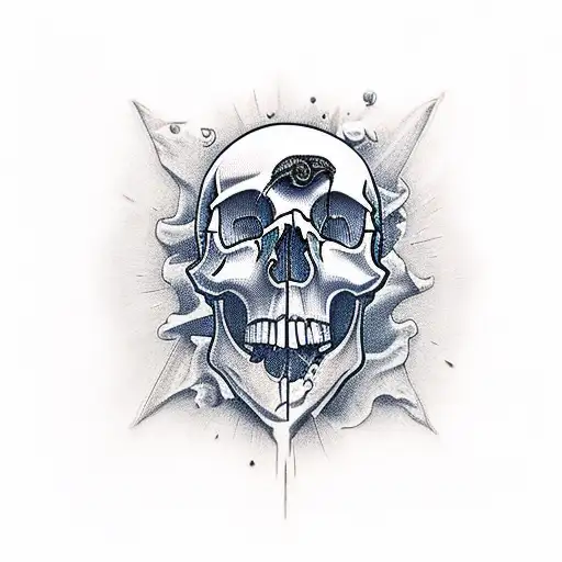 Skull darts  tattoo design idea