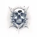 Skull darts  tattoo design idea