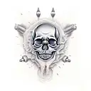 Skull darts  tattoo design idea