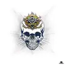 Skull darts  tattoo design idea