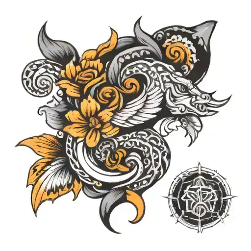 small back tattoo design idea