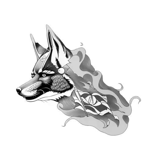 fox devil sabre zoro tattoo design idea