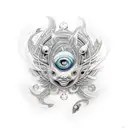 fish goddess tattoo design idea