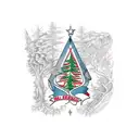 Lebanon map, inside it a ceader tree the symbol of the country tattoo design idea