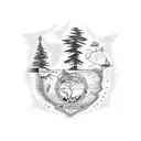 lebanon map inside it a ceader tree the symbol of the country tattoo design idea