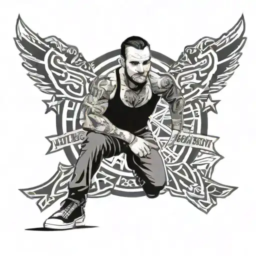 cm punk wwe logo tattoo tattoo design idea