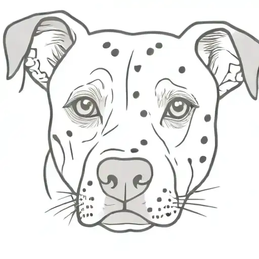staffy dalmatian dog with black patch on her left eye tattoo design idea