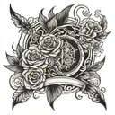 in a minute tattoo" black tattoo design idea