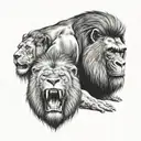 Silverback gorilla and lion tattoo tattoo design idea