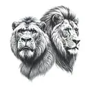 Silverback gorilla and lion tattoo tattoo design idea