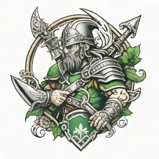 irish warrior tattoo design idea