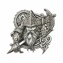 irish warrior wielding tattoo design idea