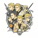 Create an image featuring the captains from Tokyo Revengers gathered together, each displaying their unique personalitie tattoo design idea