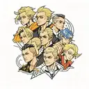 Create an image featuring the captains from Tokyo Revengers gathered together, each displaying their unique personalitie tattoo design idea