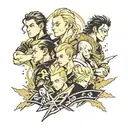 Create an image featuring the captains from Tokyo Revengers gathered together, each displaying their unique personalitie tattoo design idea